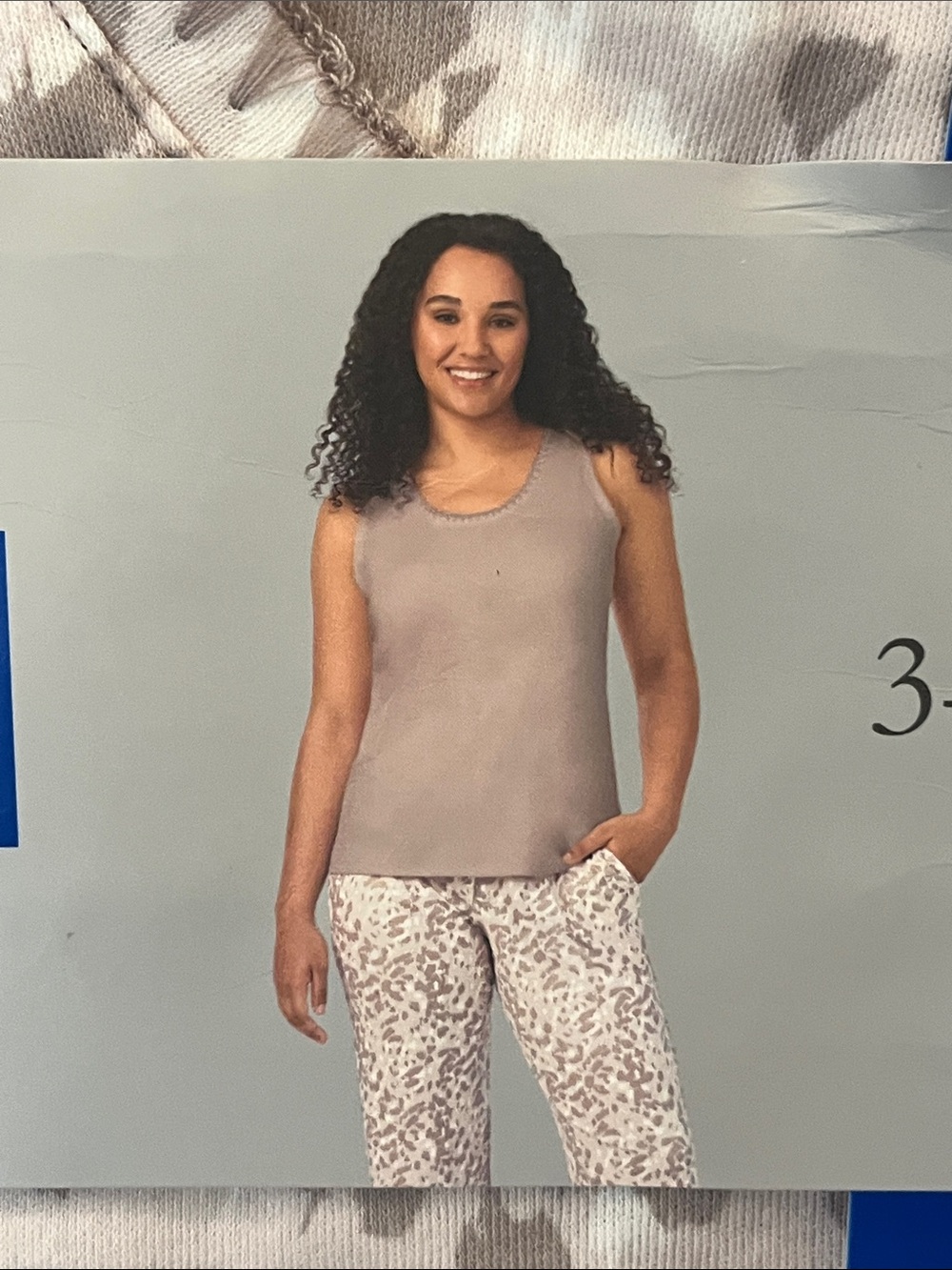 Carole Hochman 3-Piece Cotton Pajama Set - Beige Pattern - Picture 2 of 7